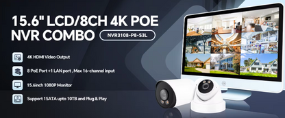 8CH 4K POE 15.6'' LCD NVR COMBO