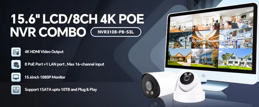 8CH 4K POE 15.6'' LCD NVR COMBO